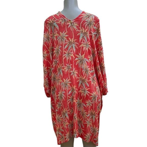 Body Glove Coral Print Cover Up One Size Orange Coral Palm Tree Print - Picture 11 of 16